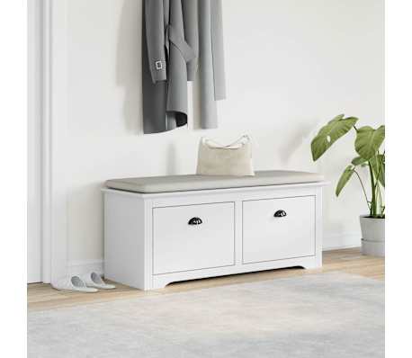 vidaXL Lavica do predsiene "BODO" Biela 114x40x45 cm