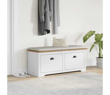 vidaXL priek&scaron;nama sols, BODO, balts un brūns, 114x40x45 cm