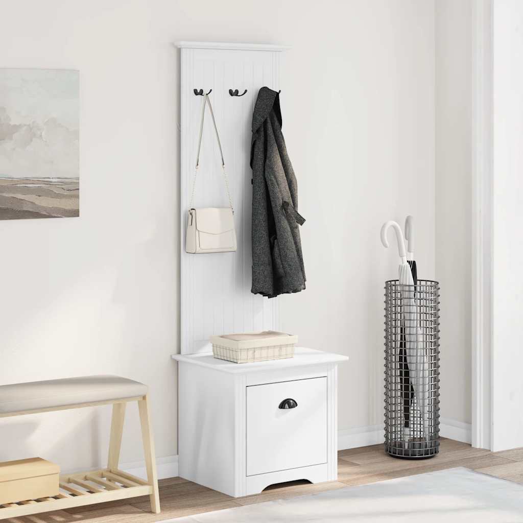 vidaXL Gangkast met haken BODO 50x40x157 cm wit afbeelding