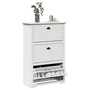 L stojalo za čevlje "BODO" Bela 80x35x118 cm