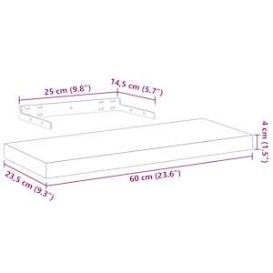 Plovoucí police 4 ks 60 x 23,5 x 4 cm kompozitní dřevo - obrázek 9