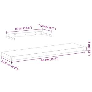 Plovoucí police 4 ks 90 x 23,5 x 4 cm kompozitní dřevo - obrázek 9