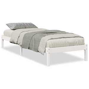 Prodloužený rám postele bez matrace bílý 80 x 210 cm borovice - obrázek 2