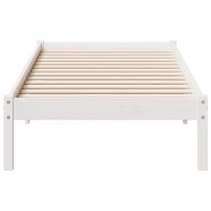 Prodloužený rám postele bez matrace bílý 80 x 210 cm borovice - obrázek 4