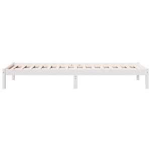 Prodloužený rám postele bez matrace bílý 80 x 210 cm borovice - obrázek 5