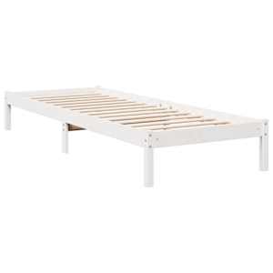 Prodloužený rám postele bez matrace bílý 80 x 210 cm borovice - obrázek 6