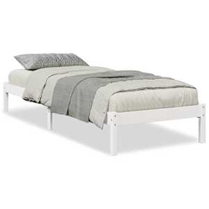 Prodloužený rám postele bez matrace bílý 90 x 210 cm borovice - obrázek 2