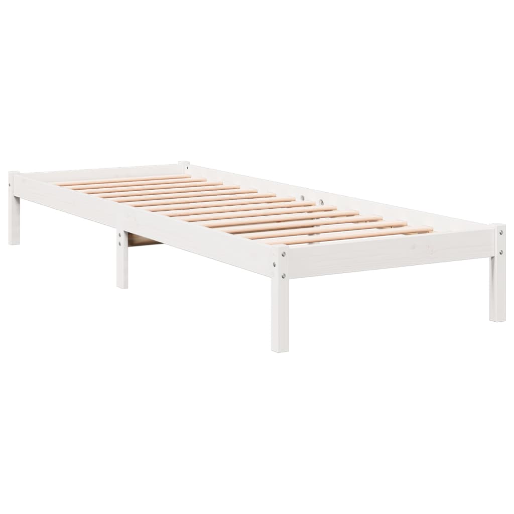 vidaXL Bedframe extra lang zonder matras grenenhout wit 90x210 cm afbeelding