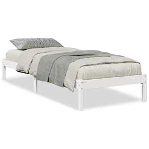 Prodloužený rám postele bez matrace bílý 100 x 210 cm borovice - obrázek 2