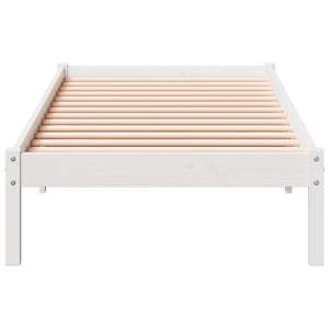 Prodloužený rám postele bez matrace bílý 100 x 210 cm borovice - obrázek 4