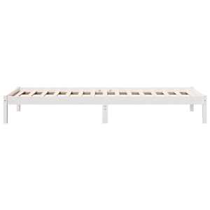 Prodloužený rám postele bez matrace bílý 100 x 210 cm borovice - obrázek 5