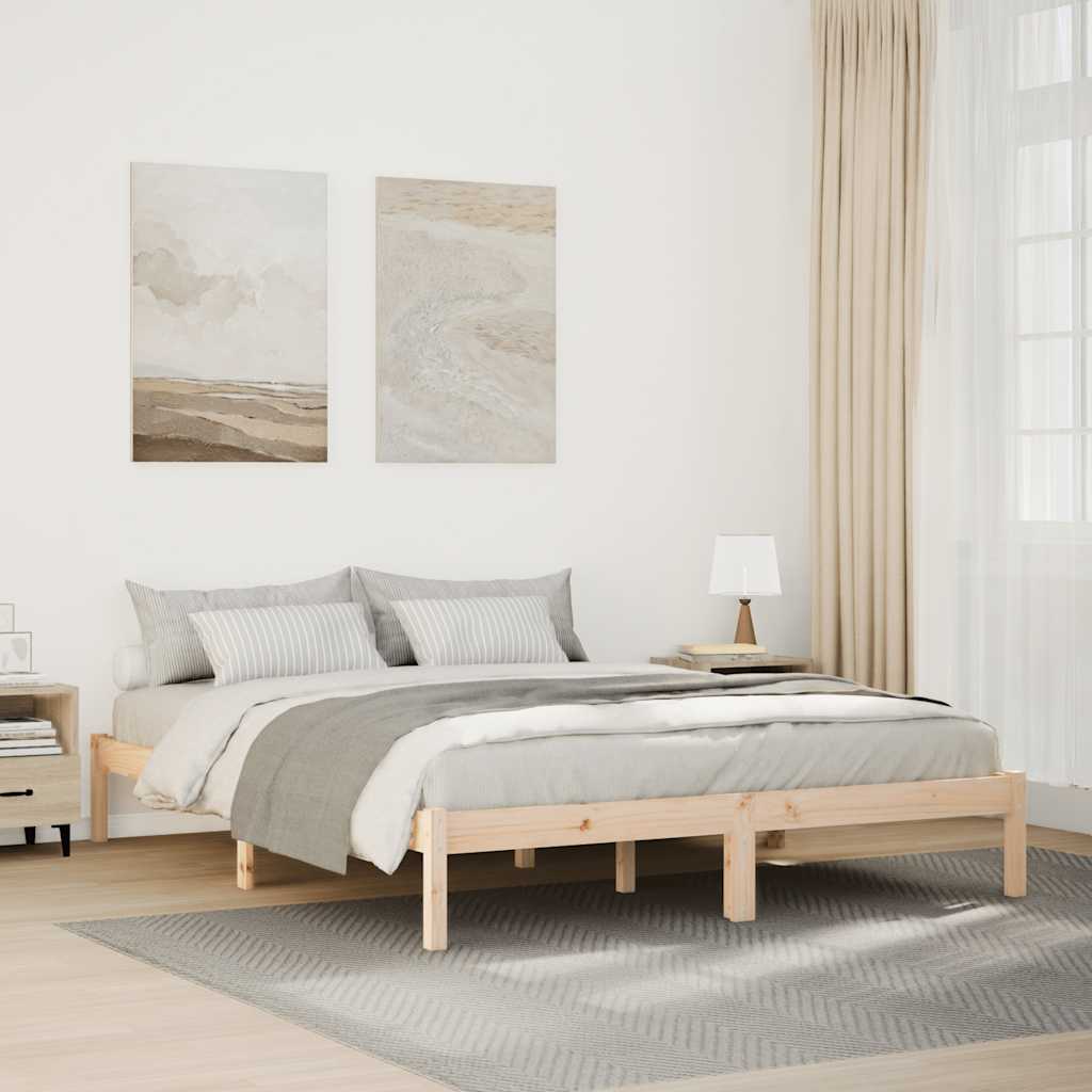 vidaXL ekstra lang sengeramme uden madras 140x210 cm massivt fyrretræ