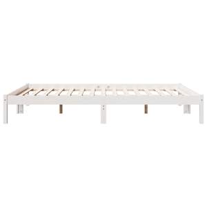 Prodloužený rám postele bez matrace bílý 140 x 210 cm borovice - obrázek 5