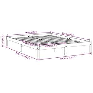 Prodloužený rám postele bez matrace 160 x 210 cm borovice - obrázek 9