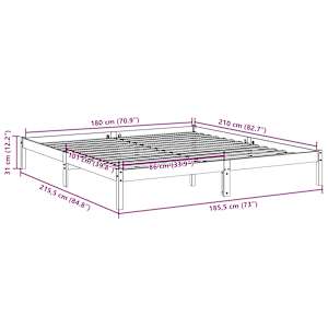 Prodloužený rám postele bez matrace 180 x 210 cm borovice - obrázek 9