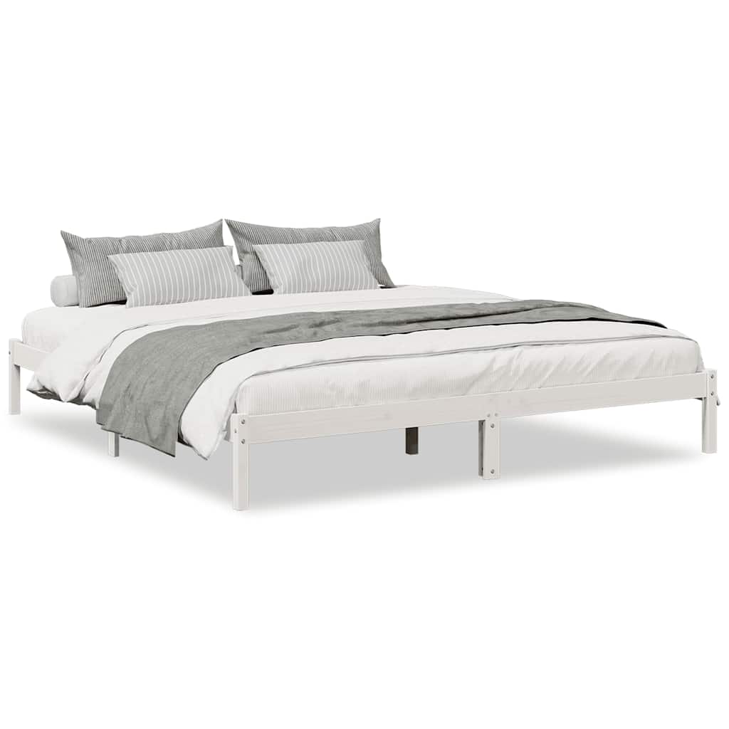 vidaXL Bedframe extra lang zonder matras grenenhout wit 180x210 cm, foto 3