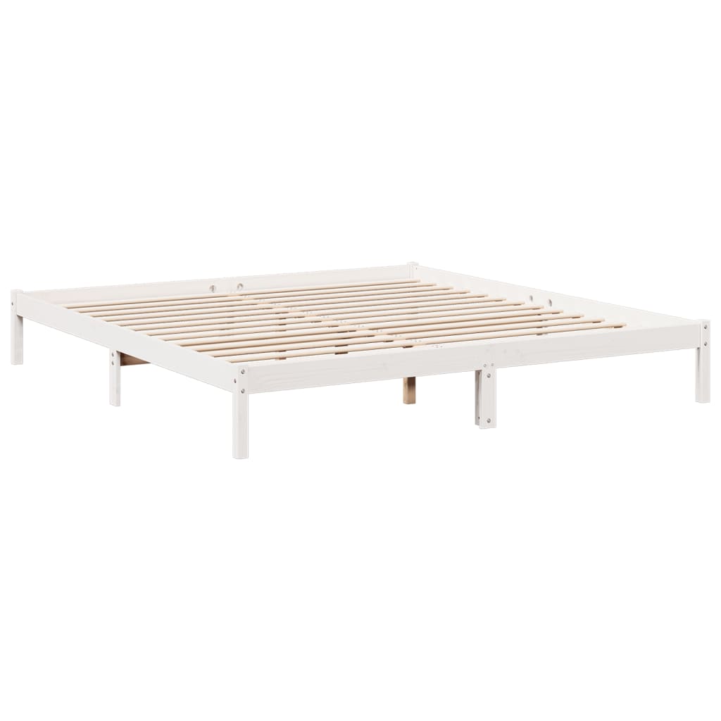 vidaXL Bedframe extra lang zonder matras grenenhout wit 180x210 cm afbeelding