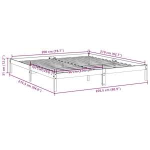 Prodloužený rám postele bez matrace 200 x 210 cm borovice - obrázek 9