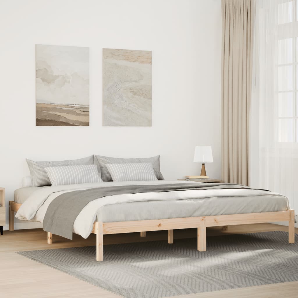 Massivholzbett Extra Lang ohne Matratze 200×210 cm Kiefernholz