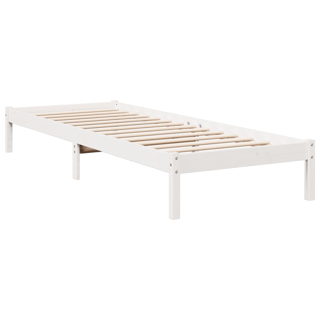 vidaXL Bedframe extra lang zonder matras grenenhout wit 80x220 cm afbeelding