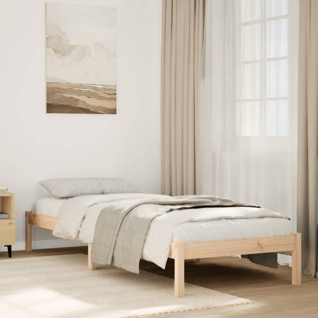 Massivholzbett Extra Lang ohne Matratze 100×220 cm Kiefernholz