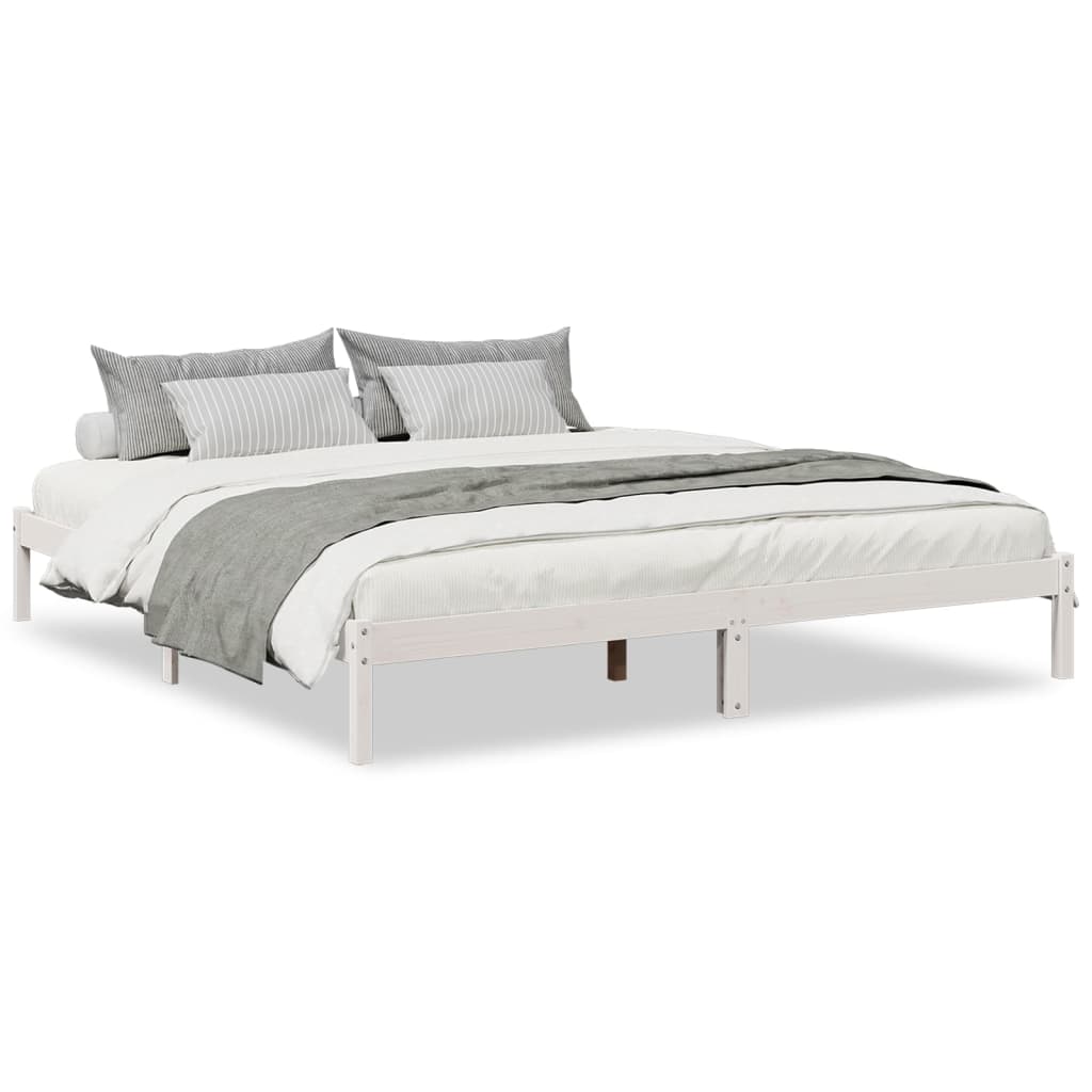 vidaXL Prodloužený rám postele bez matrace bílý 200 x 220 cm borovice
