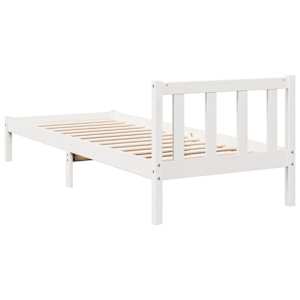 Prodloužený rám postele bez matrace bílý 90 x 210 cm borovice - obrázek 6