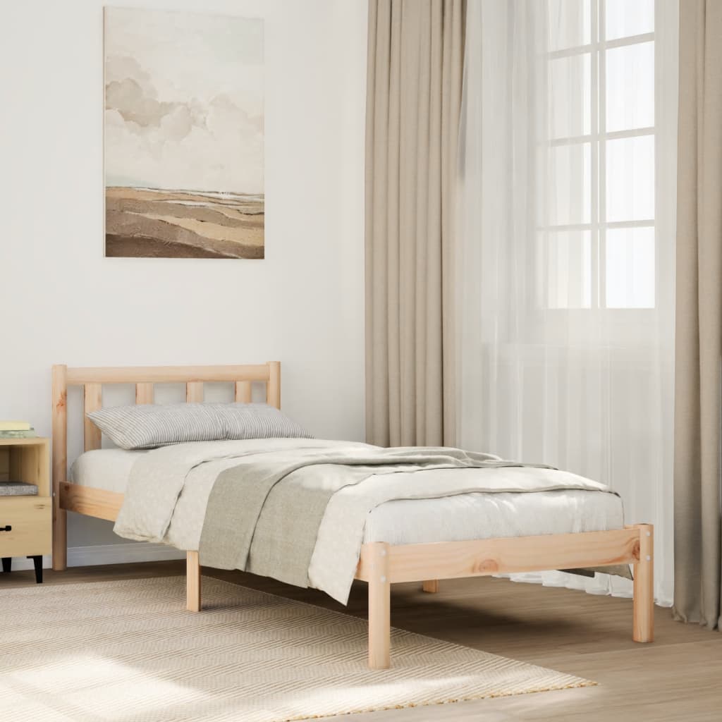 Massivholzbett Extra Lang ohne Matratze 100×210 cm Kiefernholz