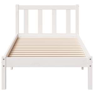 Prodloužený rám postele bez matrace bílý 100 x 210 cm borovice - obrázek 4