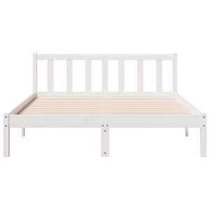 Prodloužený rám postele bez matrace bílý 140 x 210 cm borovice - obrázek 4