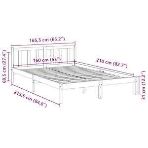 Prodloužený rám postele bez matrace 160 x 210 cm borovice - obrázek 9