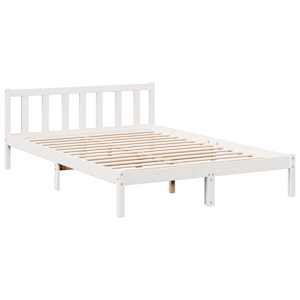 Prodloužený rám postele bez matrace bílý 160 x 210 cm borovice - obrázek 3