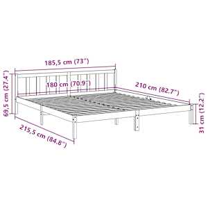 Prodloužený rám postele bez matrace 180 x 210 cm borovice - obrázek 9