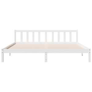 Prodloužený rám postele bez matrace bílý 180 x 210 cm borovice - obrázek 4