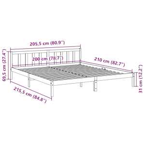 Prodloužený rám postele bez matrace 200 x 210 cm borovice - obrázek 9