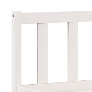 Prodloužený rám postele bez matrace bílý 200 x 210 cm borovice - obrázek 7