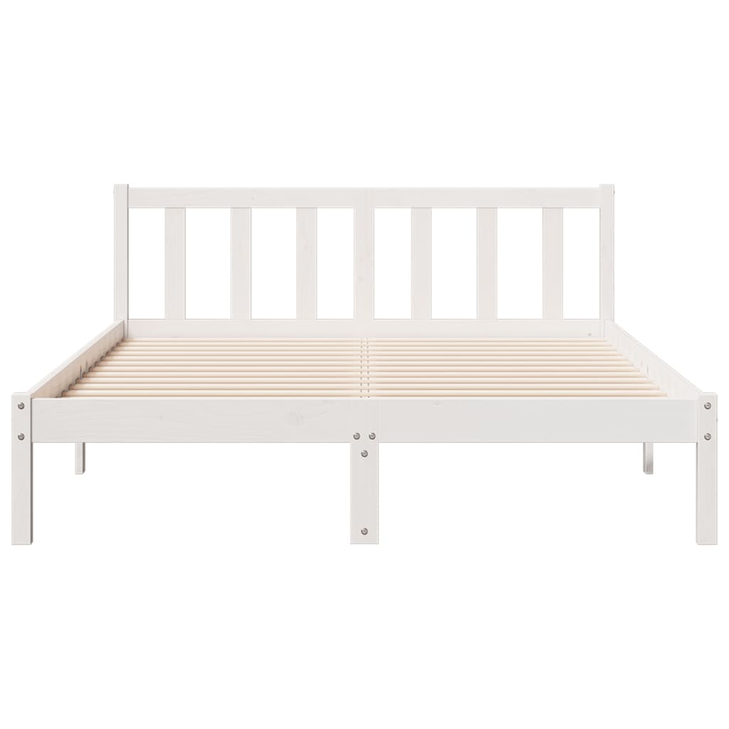 vidaXL Bedframe extra lang zonder matras grenenhout wit 140x220 cm, foto 4