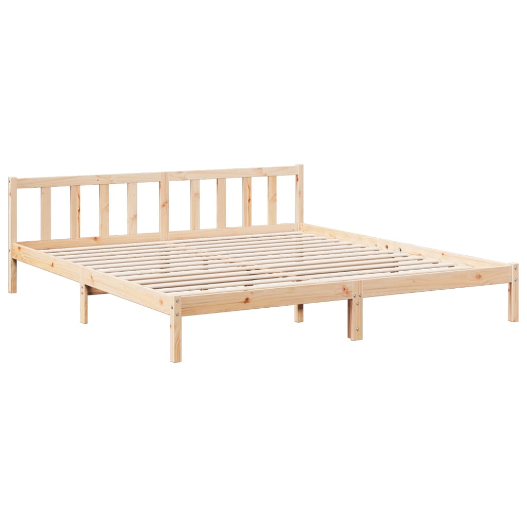 vidaXL Sängynrunko erikoispitkä ilman patjaa 180x220 cm täysi mänty