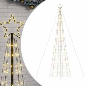 vidaXL LED-j&otilde;ulupuu naeltega 1534 LED-i Soe valge 500 cm