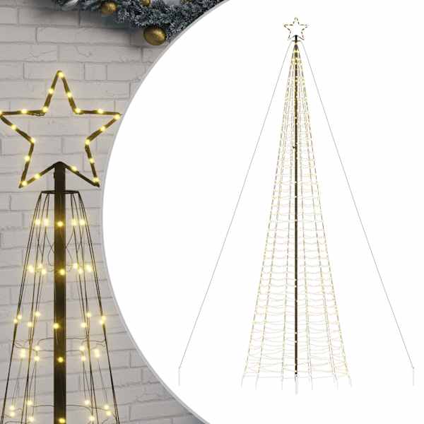 vidaXL LED-j&otilde;ulupuu naeltega 1534 LED-i Soe valge 500 cm