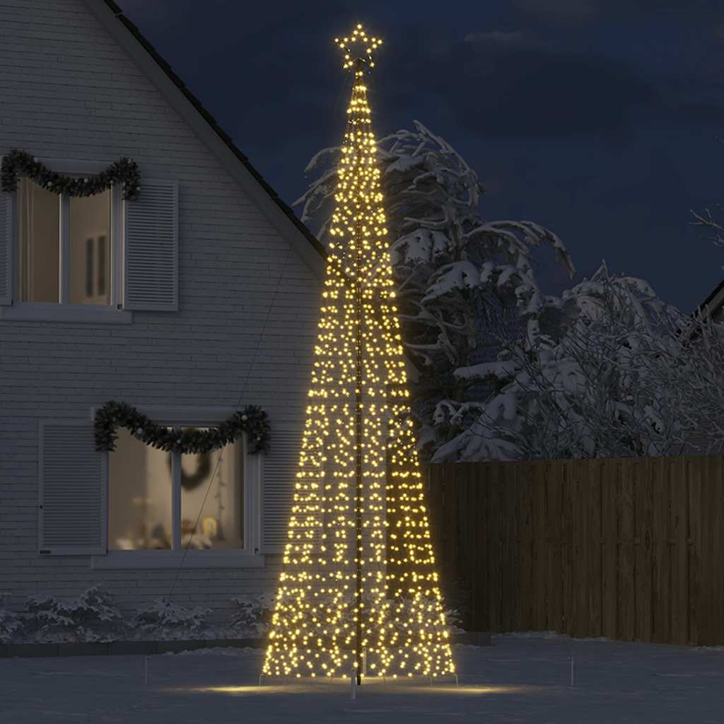 vidaXL LED-kerstboom met spikes 1534 LEDs warm wit 500 cm afbeelding