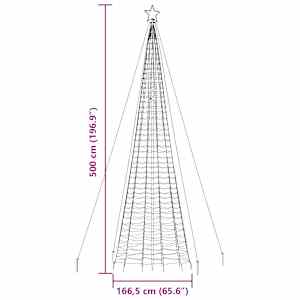 LED vánoční stromek s hroty 1534 teplých bílých LED 500 cm - obrázek 12