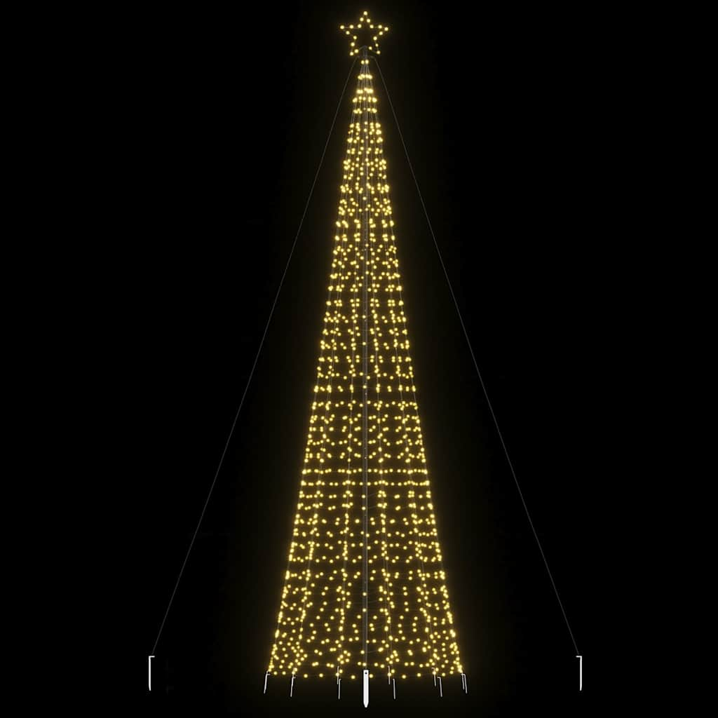 vidaXL LED-Weihnachtsbaum mit Erdspießen 1534 LEDs Warmweiß 500 cm