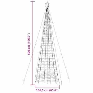 LED vánoční stromek s hroty 1534 studených bílých LED 500 cm - obrázek 12