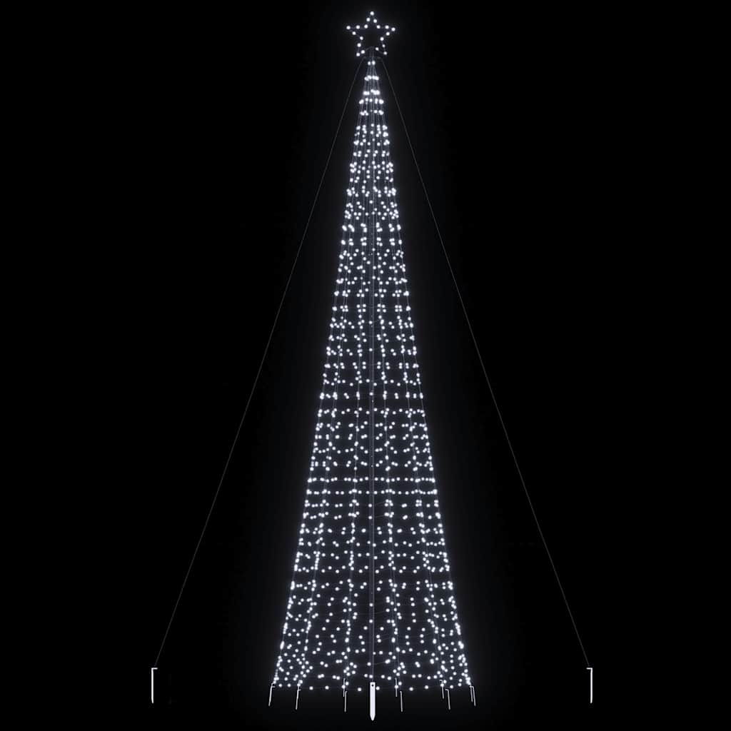 vidaXL LED-Weihnachtsbaum mit Erdspießen 1534 LEDs Kaltweiß 500 cm