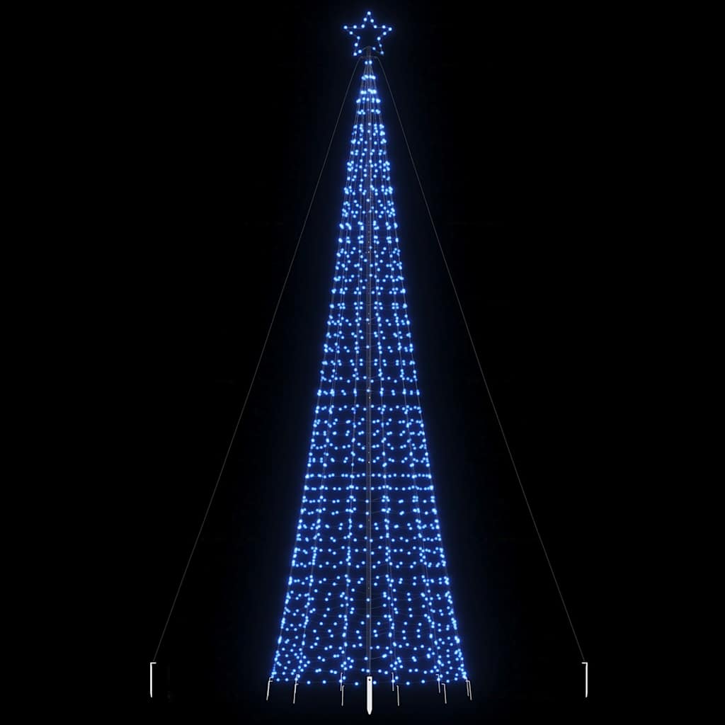 vidaXL LED Weihnachtsbaum mit Erdspießen 1534 LEDs Blau 500 cm