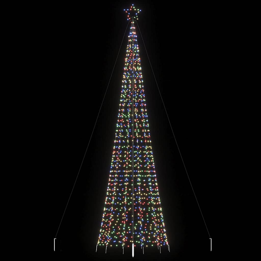 vidaXL LED-Weihnachtsbaum mit Erdspießen 1534 LEDs Mehrfarbig 500 cm