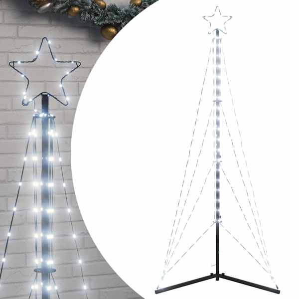 vidaXL LED j&otilde;ulupuu 363 LED k&uuml;lm, valge 182 cm