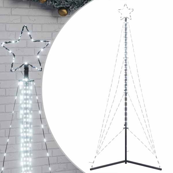 vidaXL LED j&otilde;ulupuu, 483 LEDi, k&uuml;lm valge, 240 cm