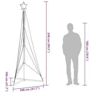 LED vánoční stromek 483 studených bílých LED diod 240 cm - obrázek 12